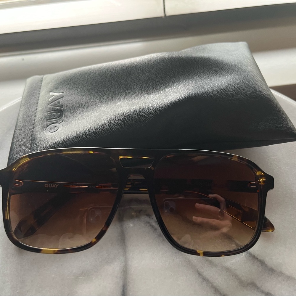 Quay Australia On The Fly Tortoise Sunglasses with Black Case